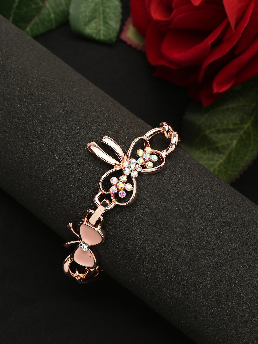 Celena Cole Gold-Plated Pink Charm Bracelet