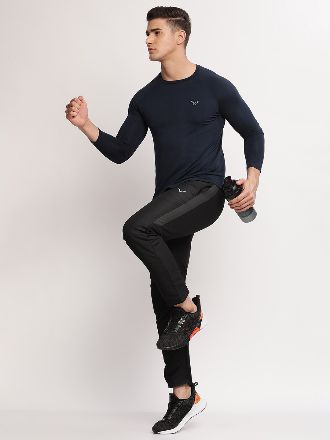 Invincible Stretch Full Sleeve Slim Fit Gym T-shirt