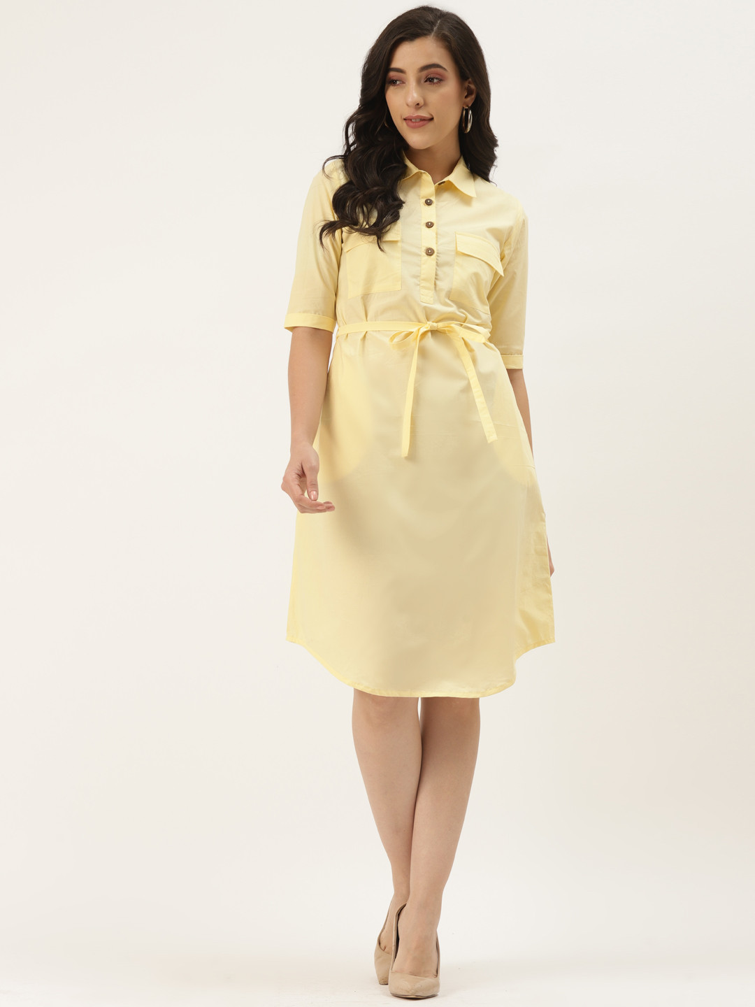 BRINNS Yellow A-Line Dress