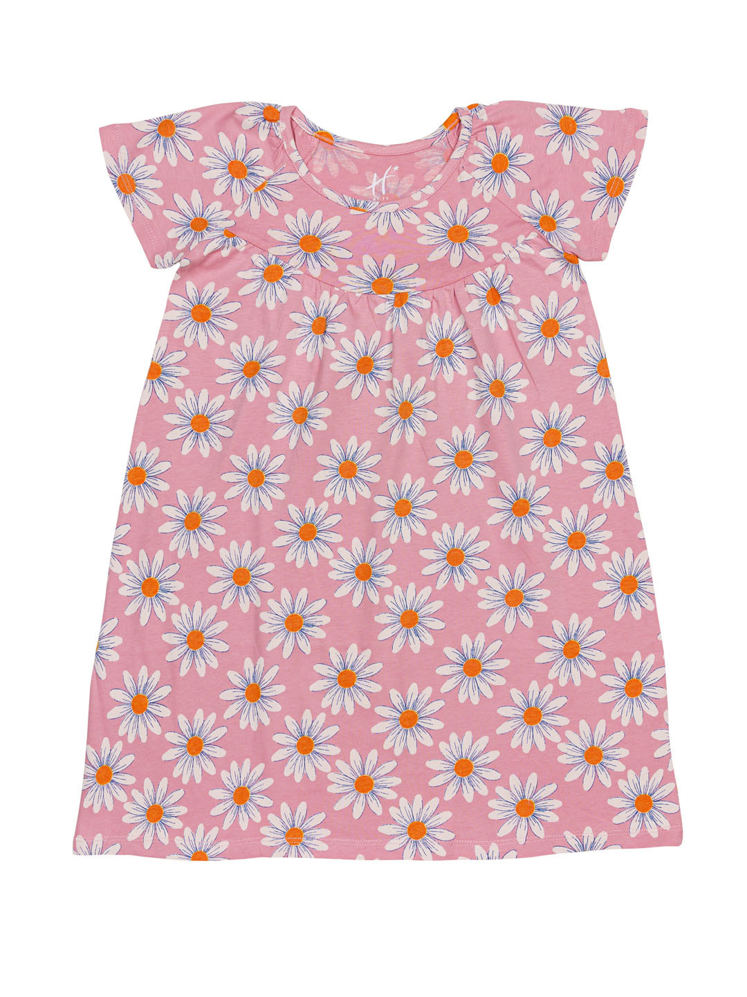 H By Hamleys Pink Printed Pure Cotton A-Line Dress