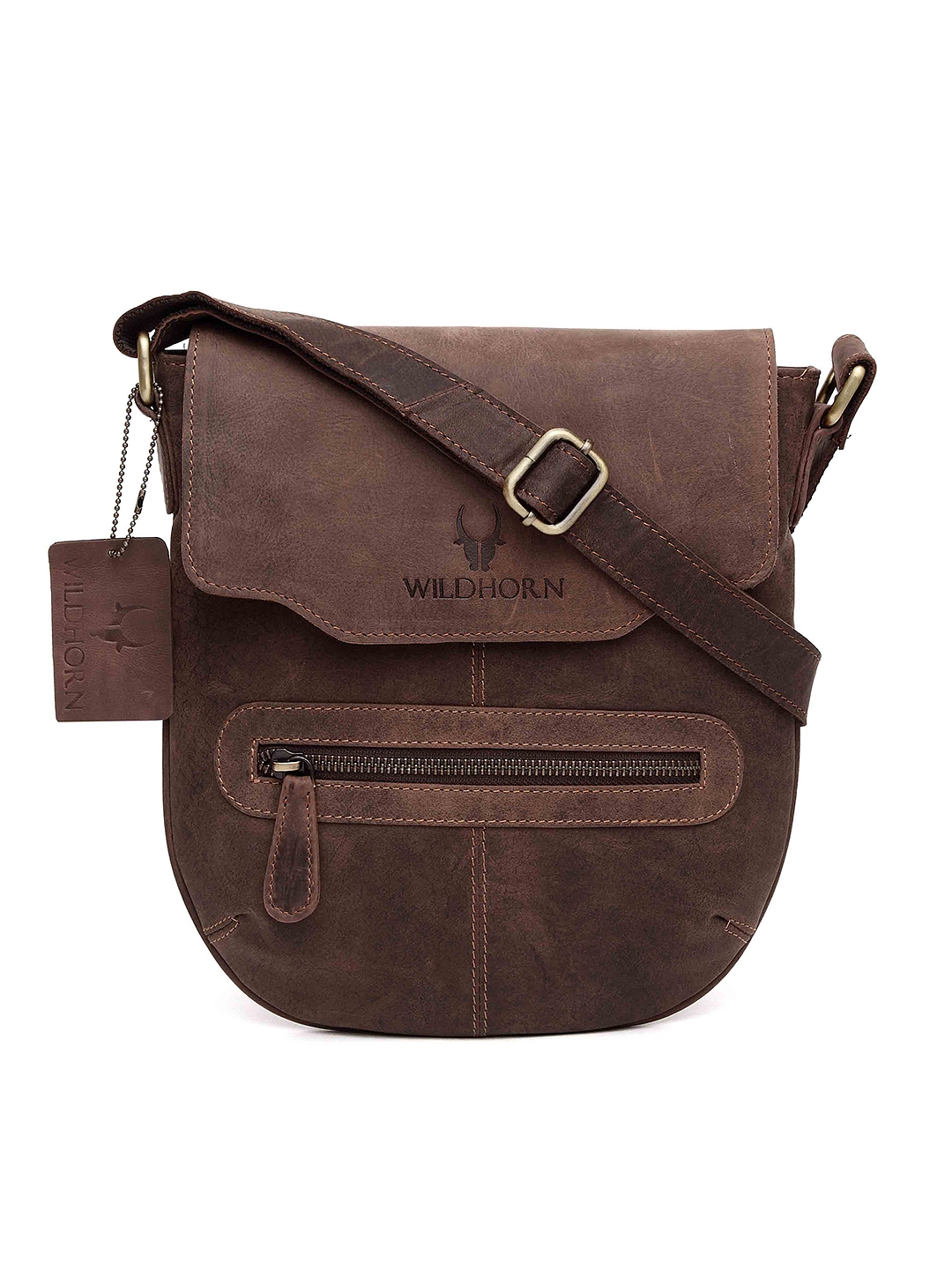 Buy WildHorn Men Brown Genuine Leather Messenger Bag Messenger Bag for Men 1759452 Myntra