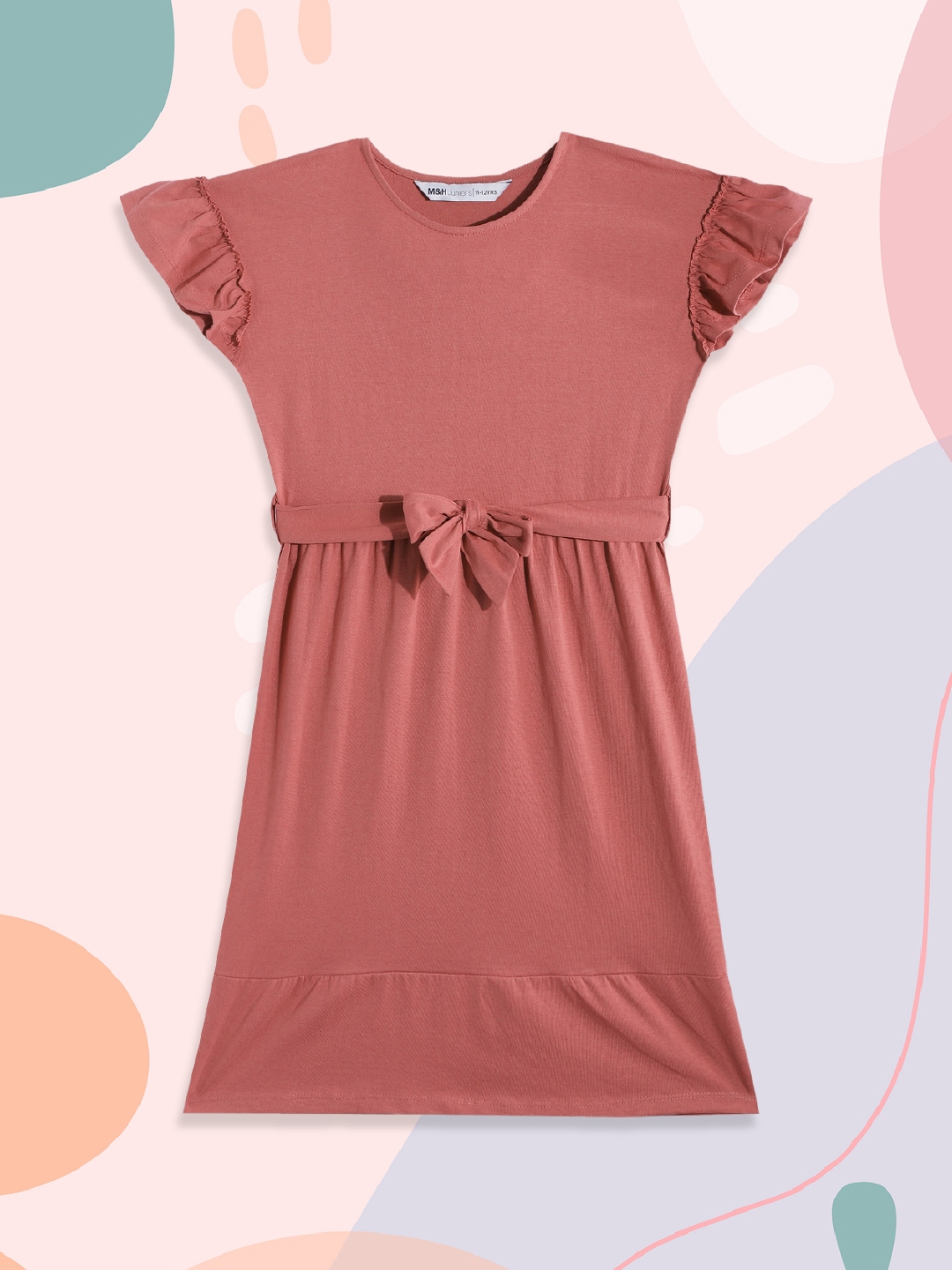 Buy M H Juniors Girls Coral Pink Solid A Line Dress Dresses for Girls 17594770 Myntra