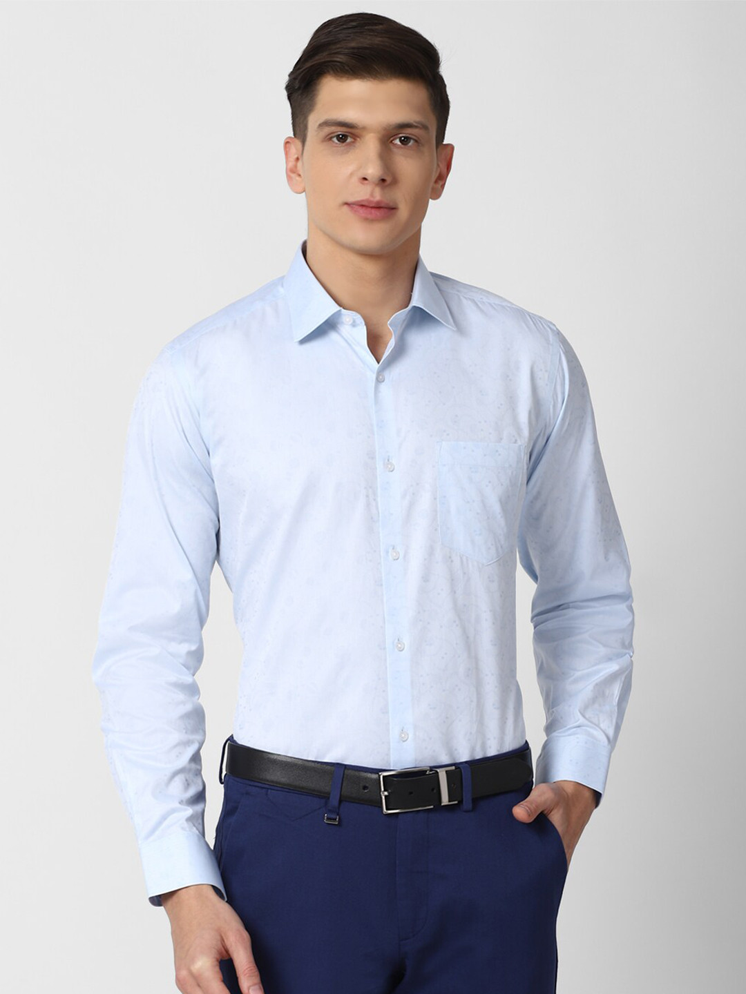 Van Heusen Men Blue Floral Printed Formal Shirt