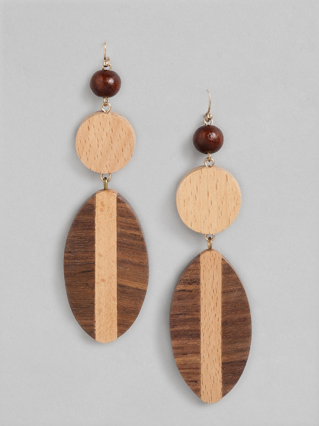 RICHEERA Brown Contemporary Drop Earrings