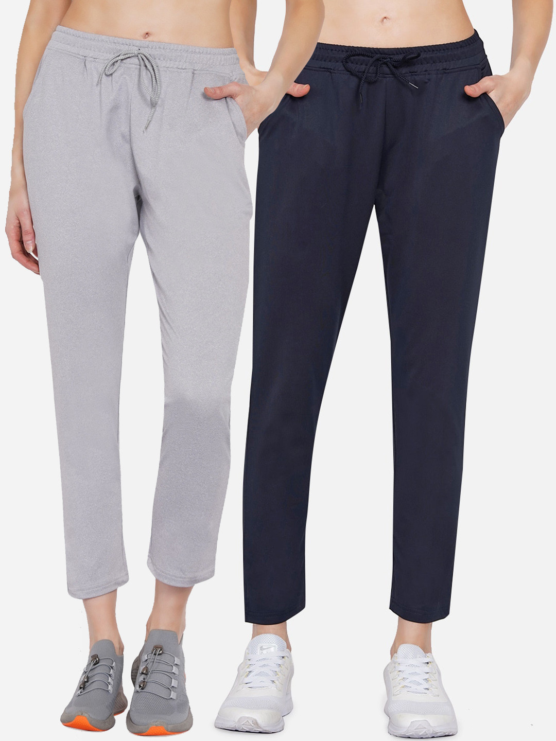 ARMISTO Women Pack Of 2 Solid Straight-Fit Track Pants
