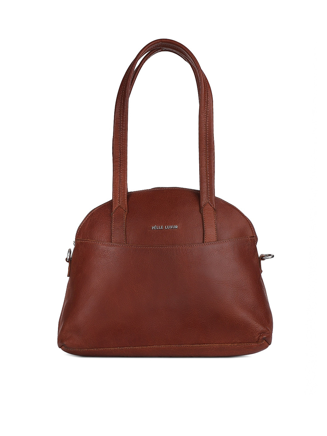 PELLE LUXUR Women Brown Textured Small Dome Handbag