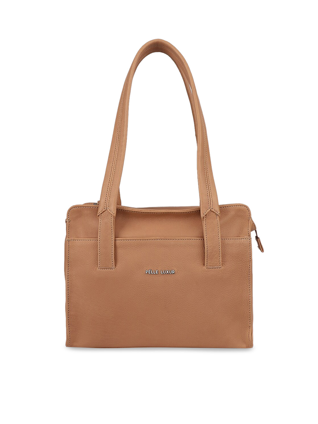 PELLE LUXUR Women Brown Leather Structured Shoulder Bag