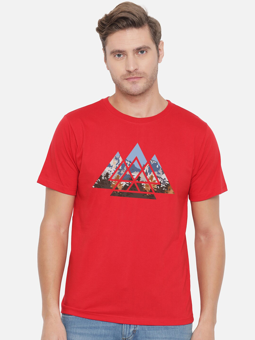 FFLIRTYGO Men Red Graphic Printed T-shirt