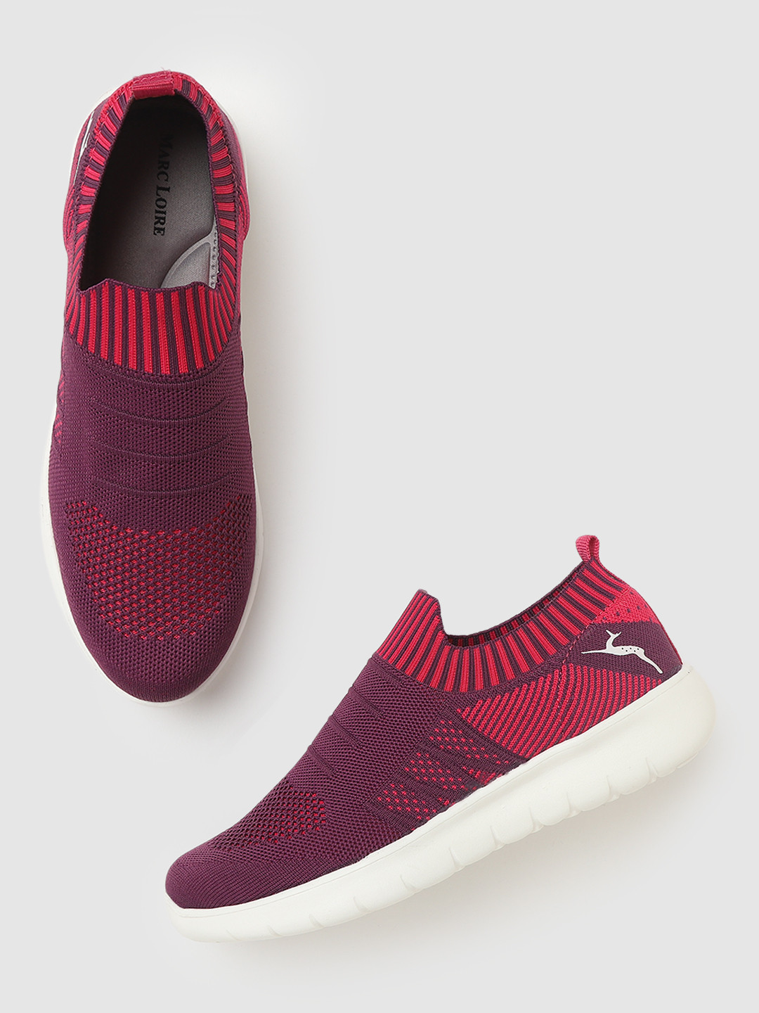 Marc Loire Women Purple Textured Slip-On Sneakers