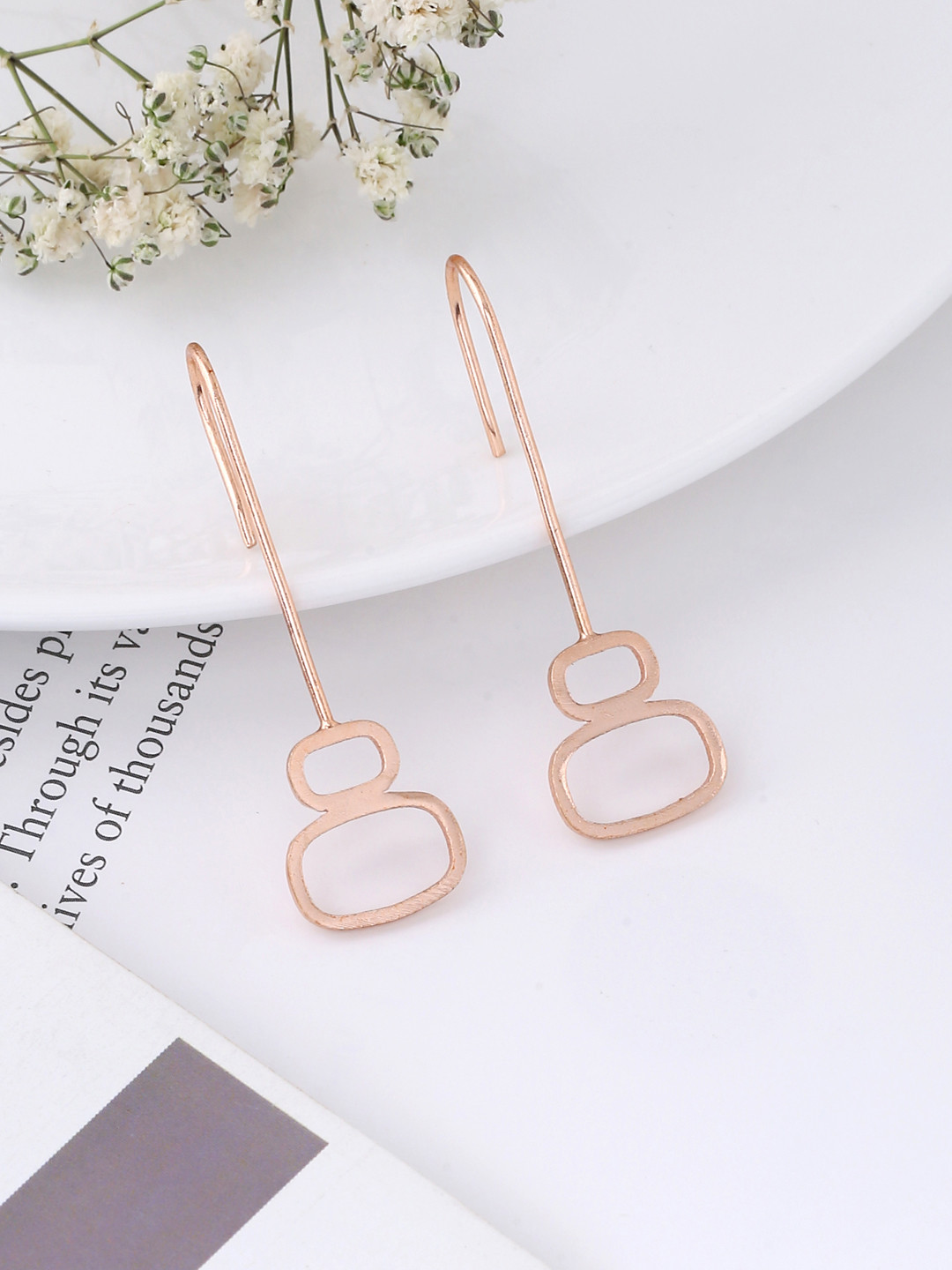 Mitali Jain Rose Gold Contemporary Drop Earrings
