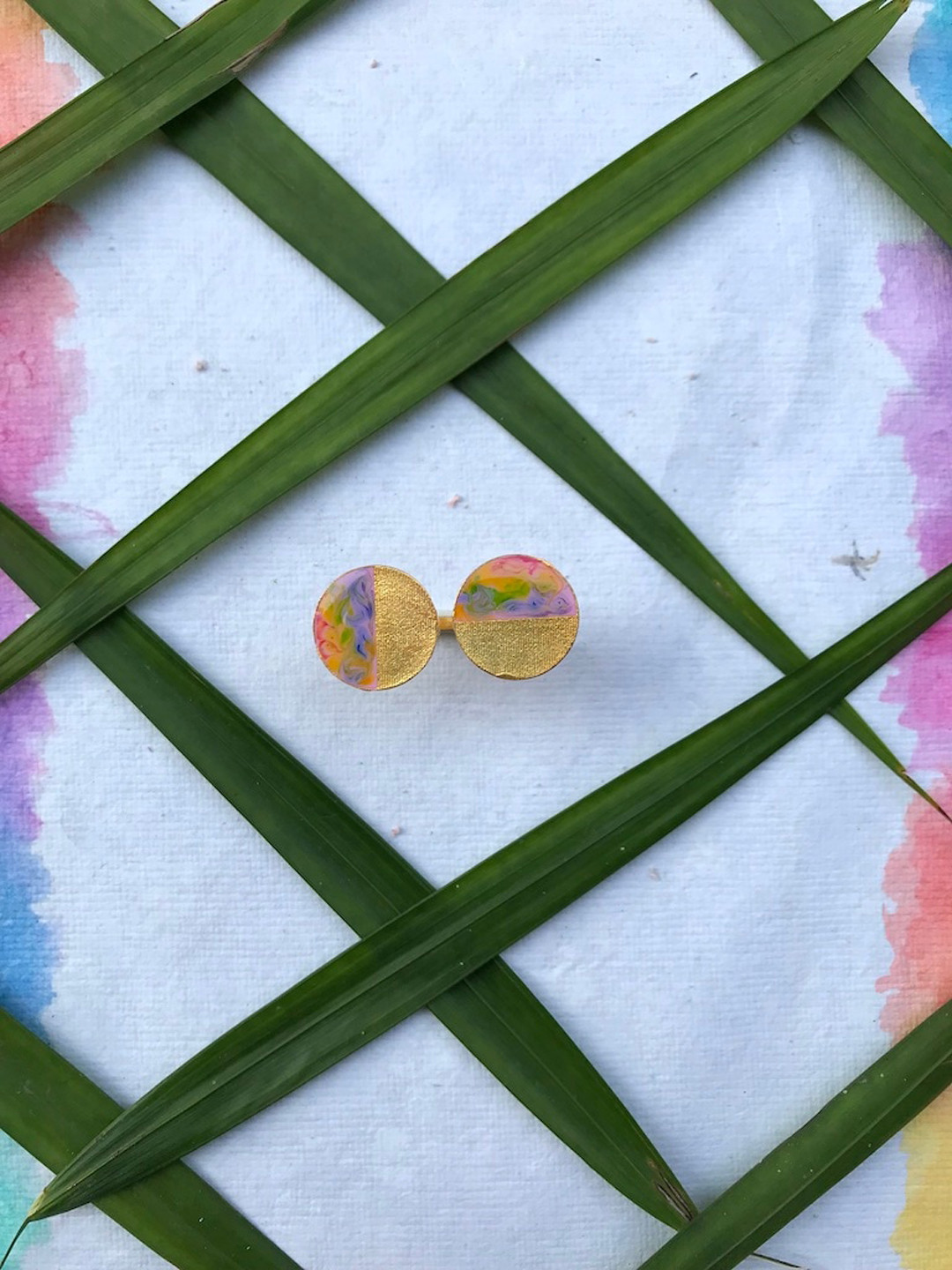 Mitali Jain Gold-Plated Crescent Moon Shaped Callisto Finger Ring