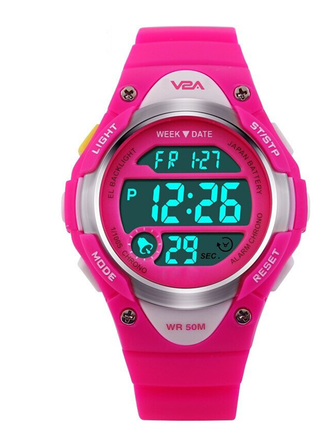 V2A Unisex Kids Pink Dial & Pink Straps Digital Multi Function Watch