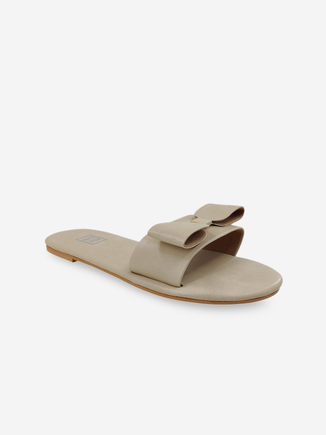 POSTCARD Women Off White Open Toe Flats with Bows