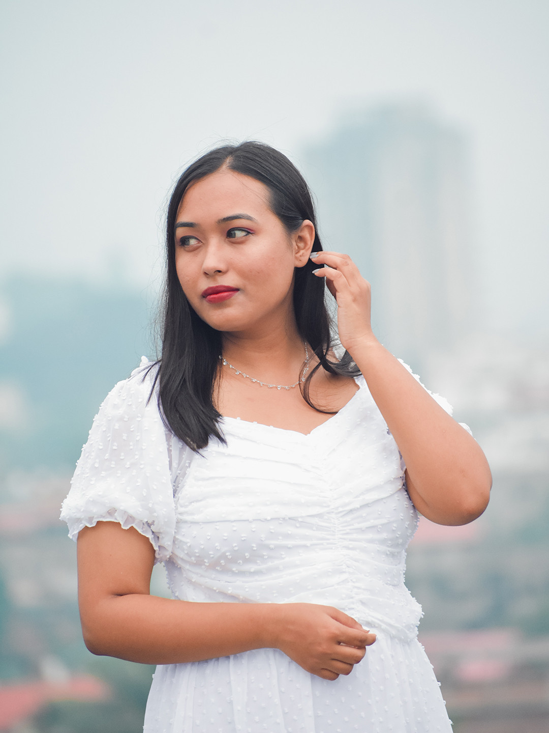 Tokyo Talkies White Front Ruched Mini Dress