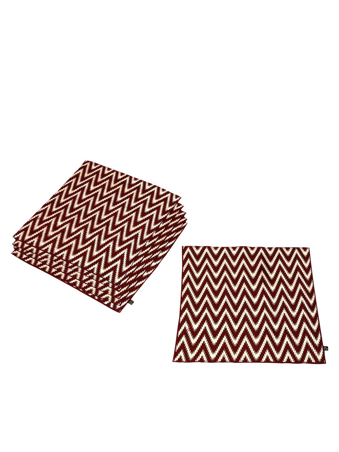 Ritu Kumar Set Of 2 Red Floral Reversible Table Napkin