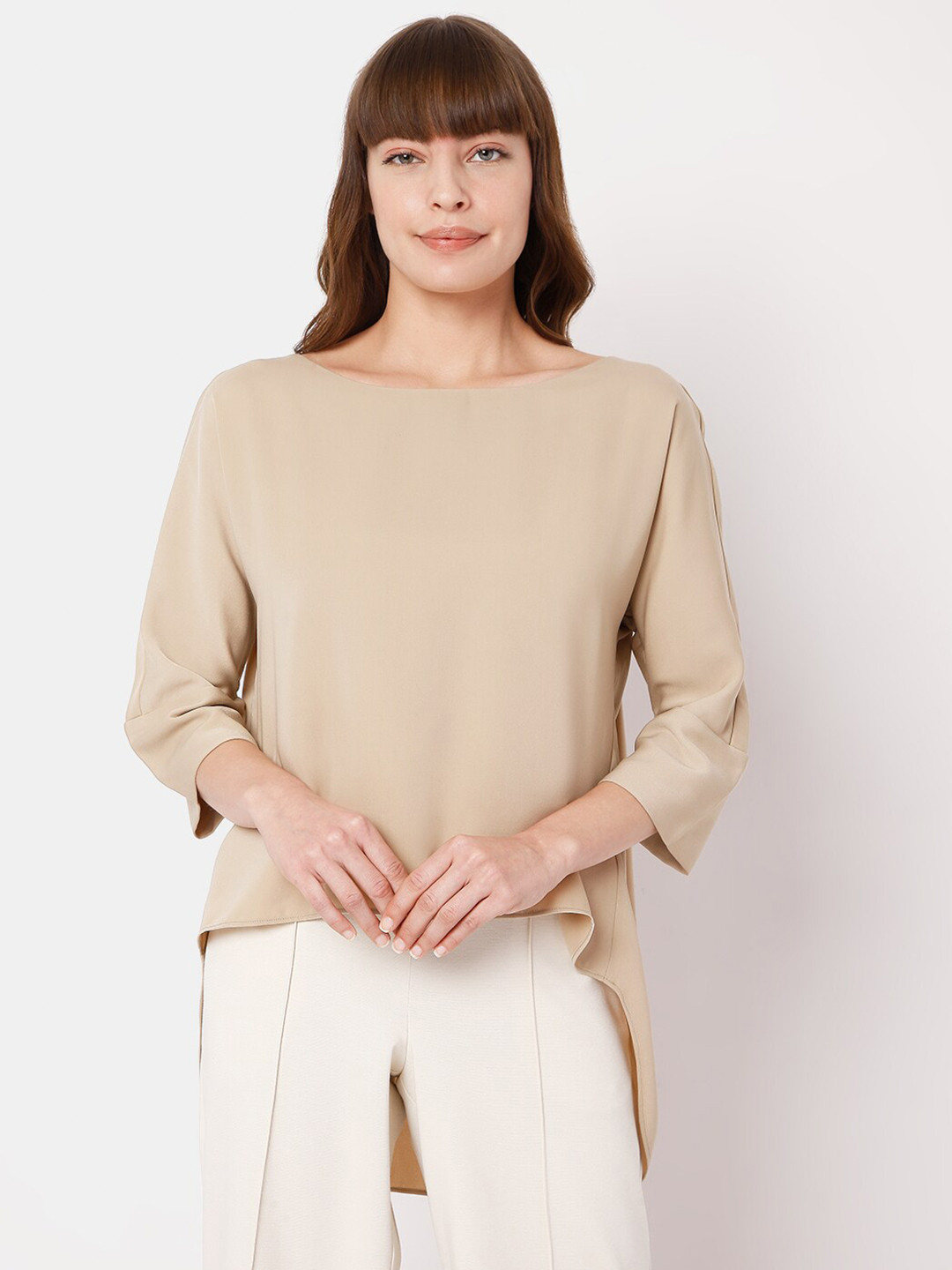 Vero Moda Women Tan Solid Top