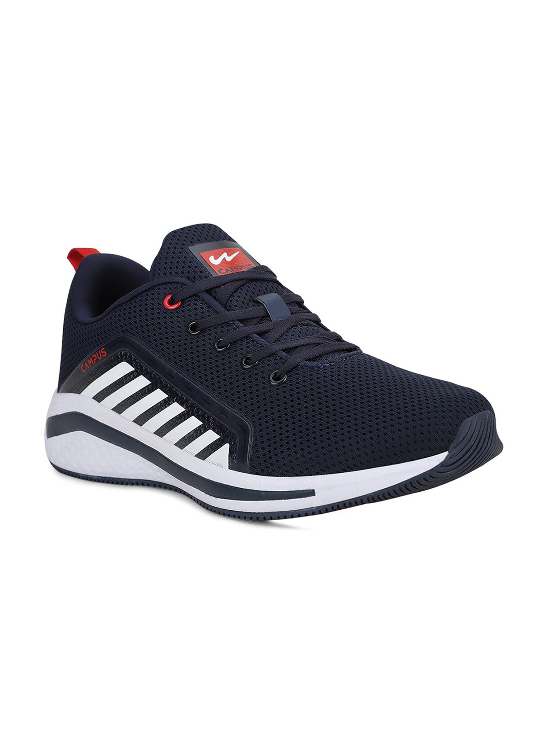 Campus Men LIFT Navy Blue & Red Mesh Running Shoes