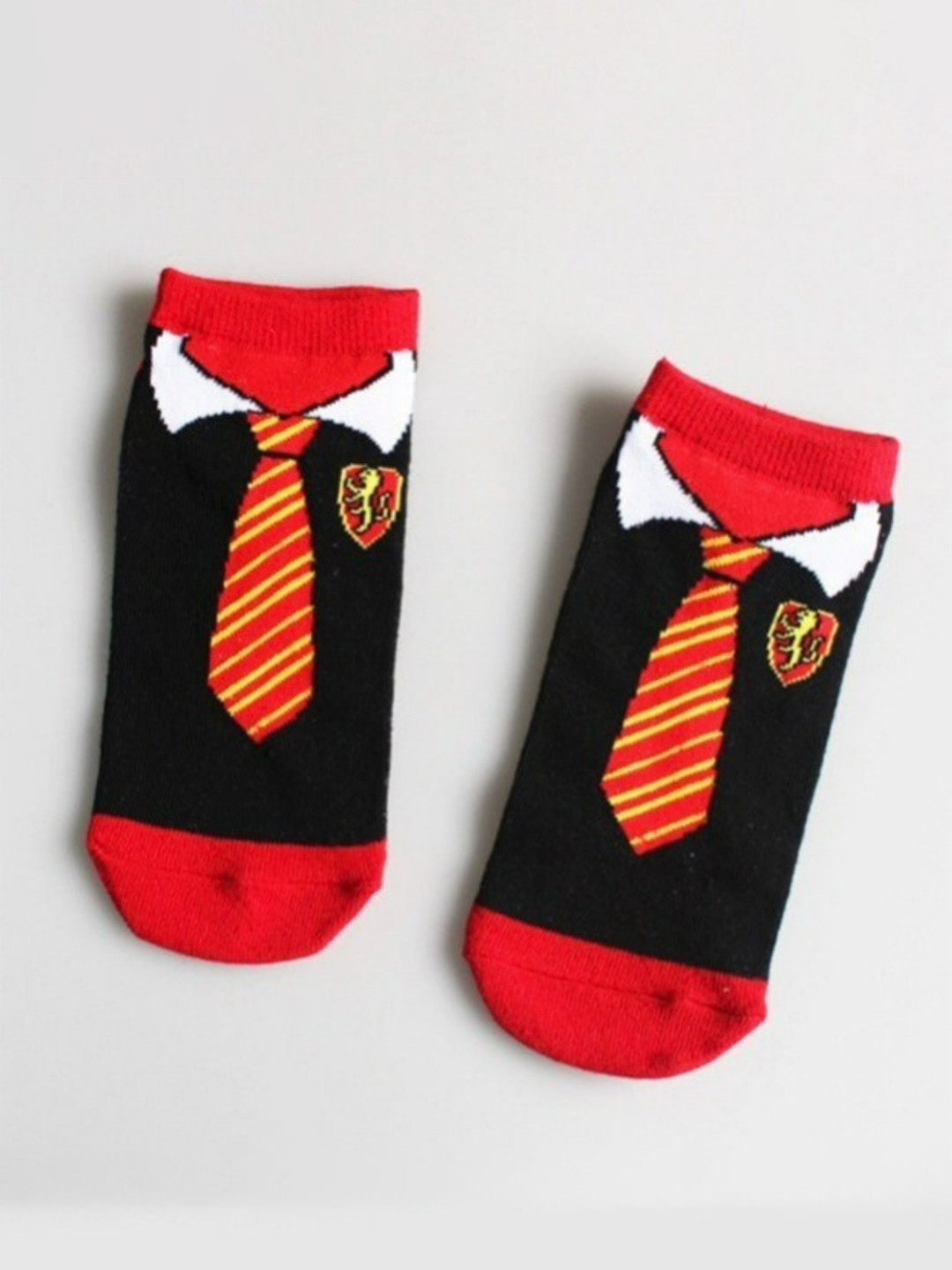 EL REGALO Kids Red & Black Patterned Ankle Length Cotton Socks