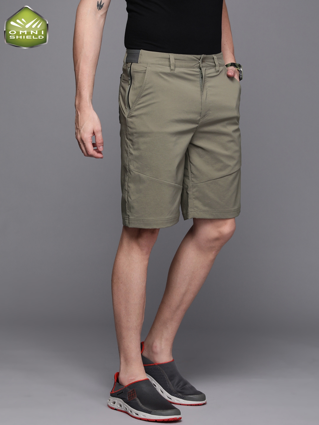 Buy Columbia Men Olive Green Solid Omni Shield Omni Shade Tech Trail Short Shorts for Men 17610996 Myntra