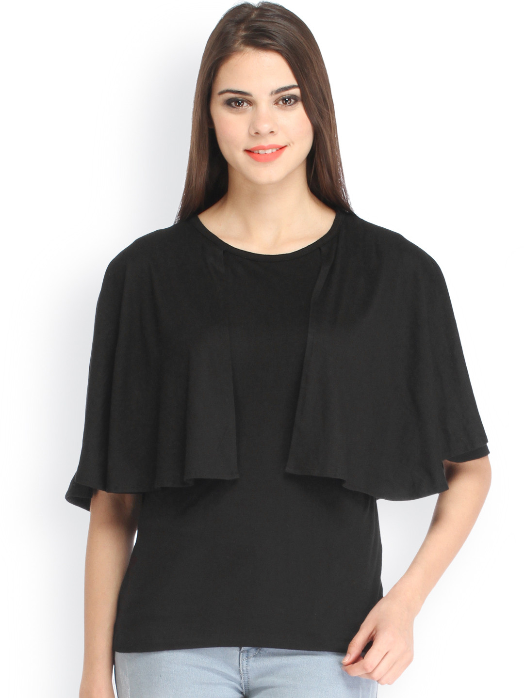 Cation Black Cape Pure Cotton Top