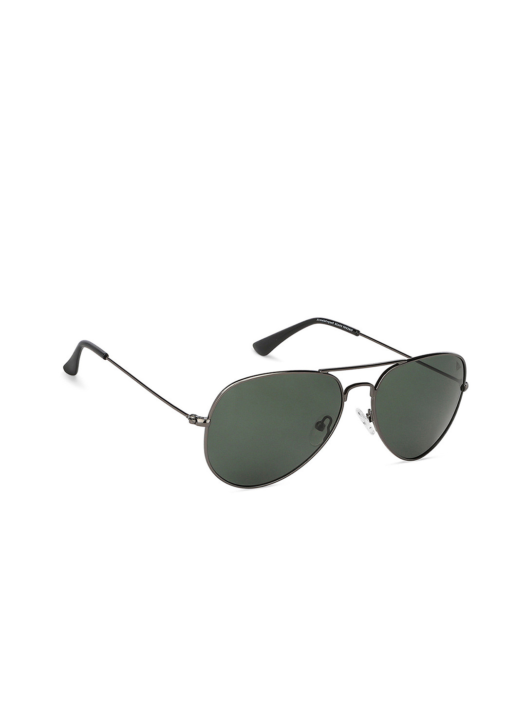 Vincent Chase by Lenskart Unisex Green Lens Steel-Toned Aviator Sunglasses