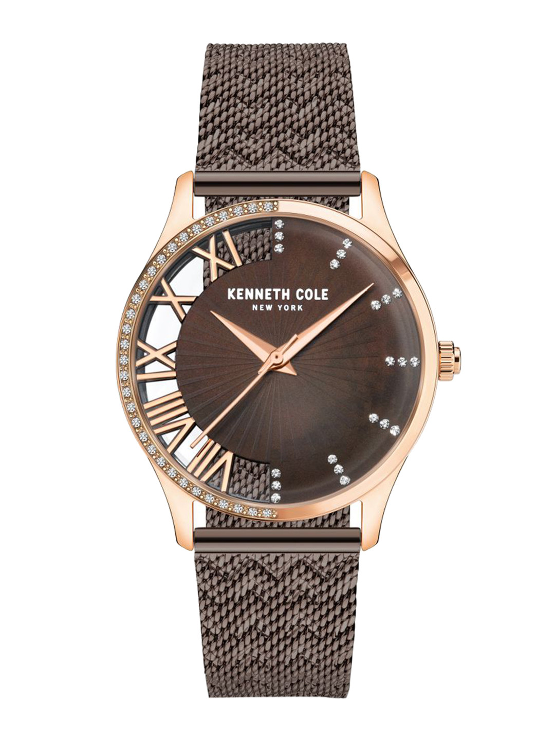 Kenneth Cole Women Brown Embellished Dial Bracelet Analogue WatchKCWLG2126104LD