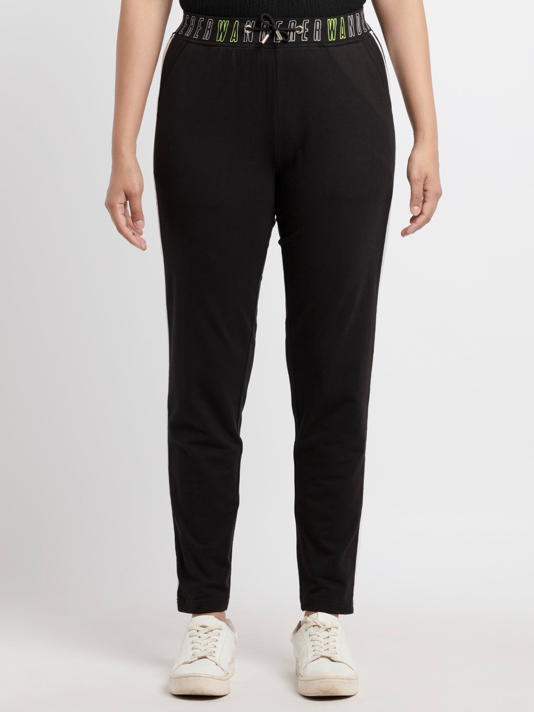 Status Quo Women Black Textured Track Pant