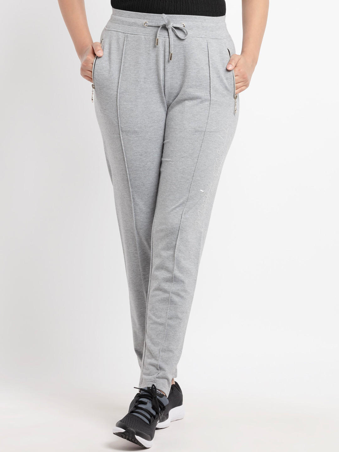 Status Quo Women Grey Melange Track Pants