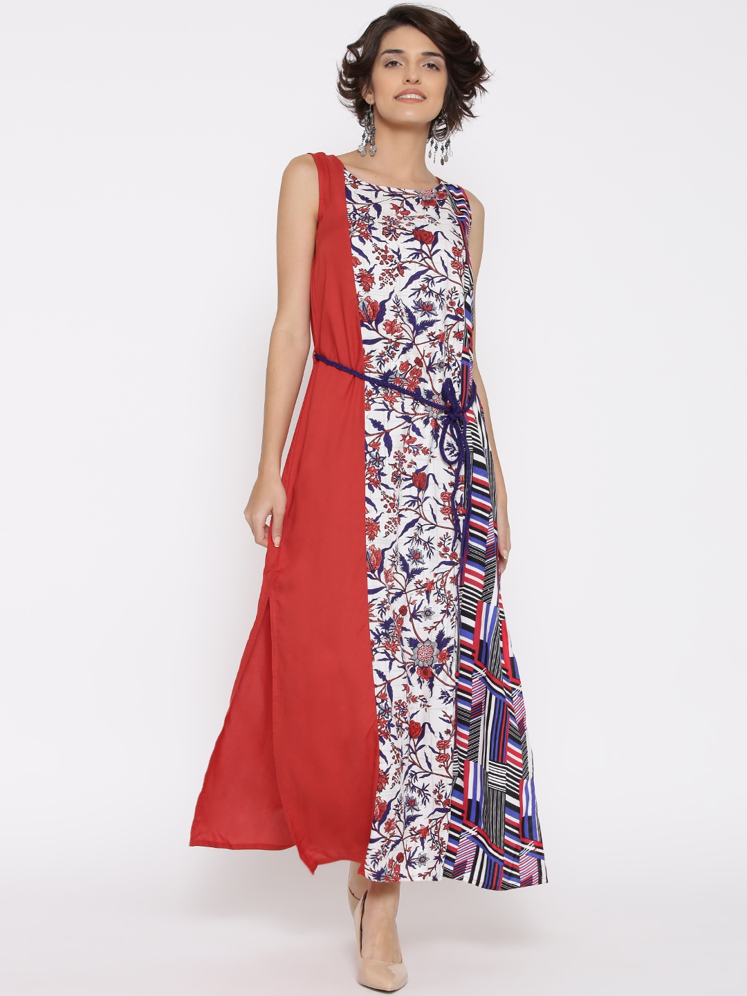 Buy AKKRITI BY PANTALOONS Women Red Printed Maxi Dress Dresses for Women 1761919 Myntra