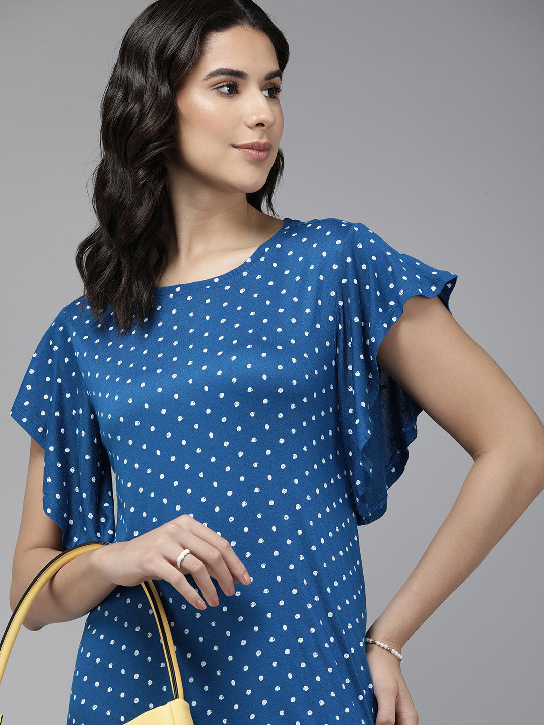 Van Heusen Printed Flutter Sleeve Sheath Dress