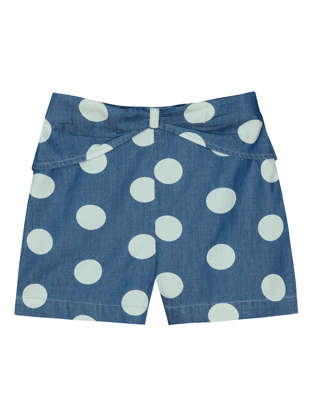Budding Bees Girls Blue Conversational Printed Denim Shorts