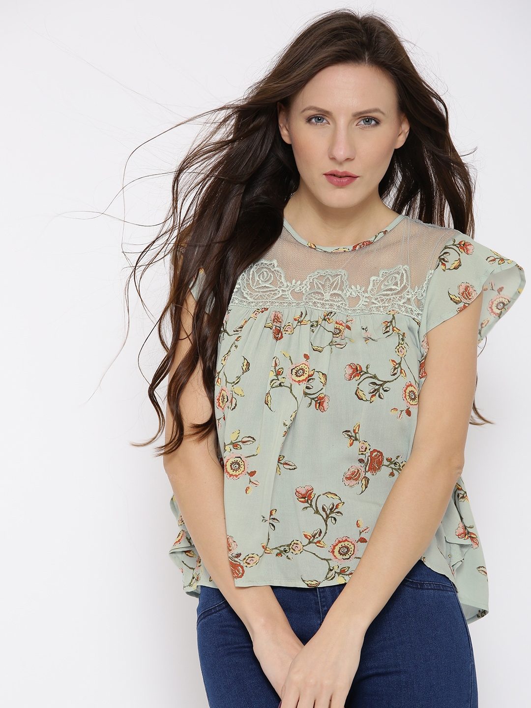Forever 21 cheap floral embroidered top