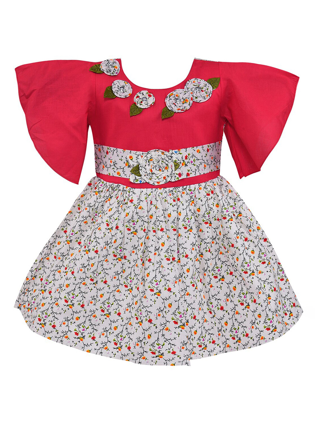 Wish Karo Red & White Floral Dress
