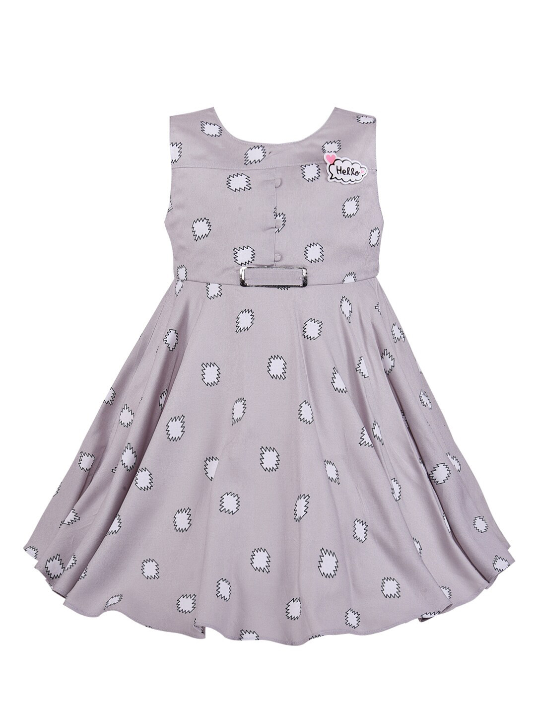 Wish Karo Girls Fit & Flare Grey Dress