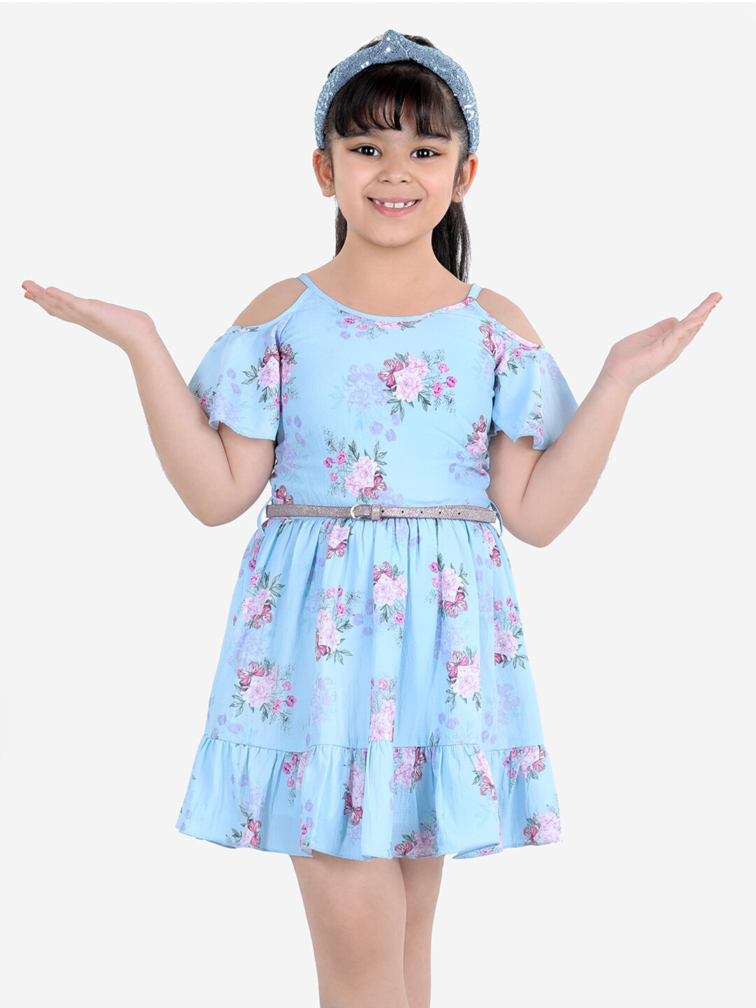 Naughty Ninos Blue Floral Mini Dress