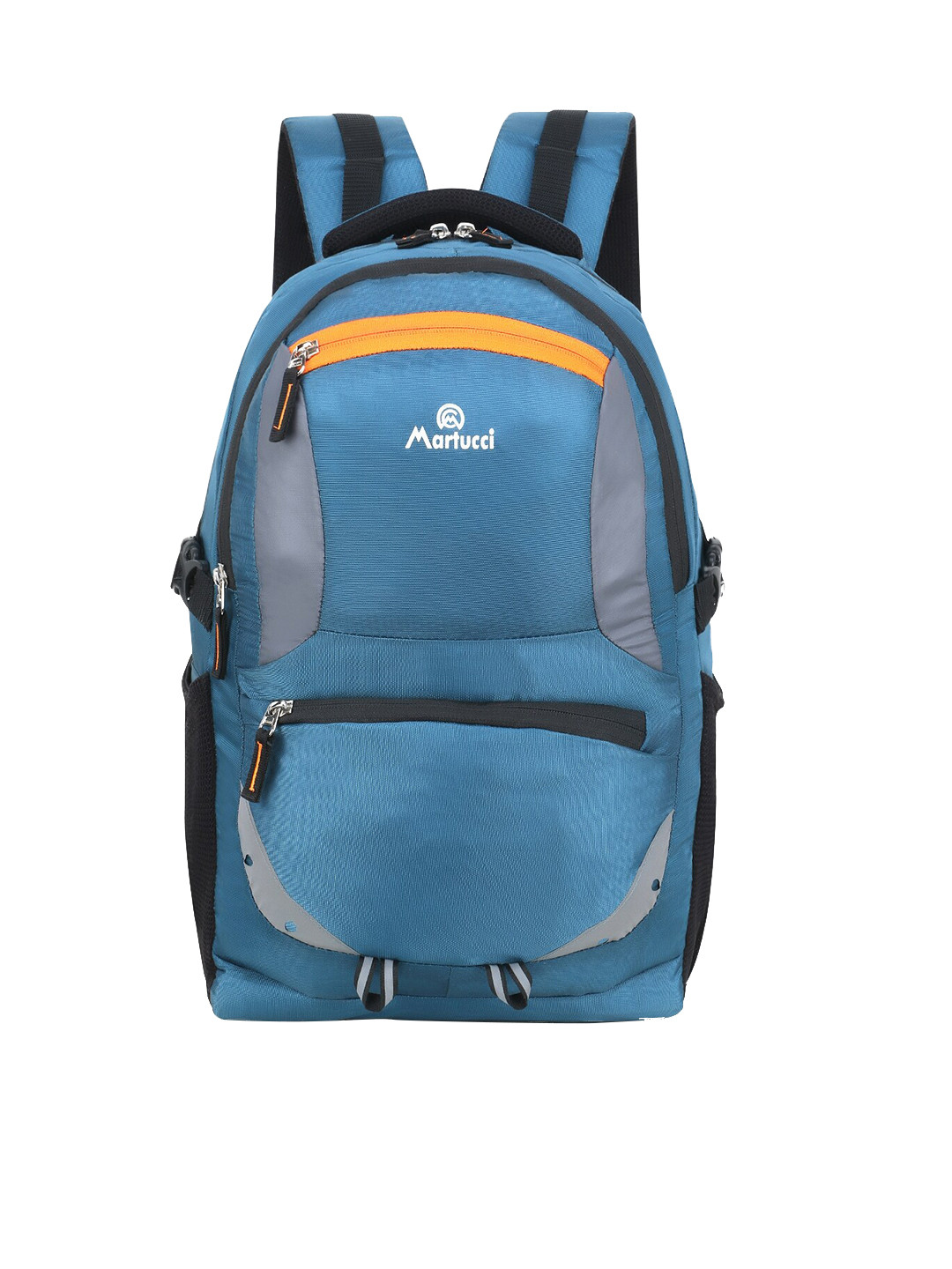 Martucci Unisex Turquoise Blue & Black Water Resistant Backpack with Reflective Strip