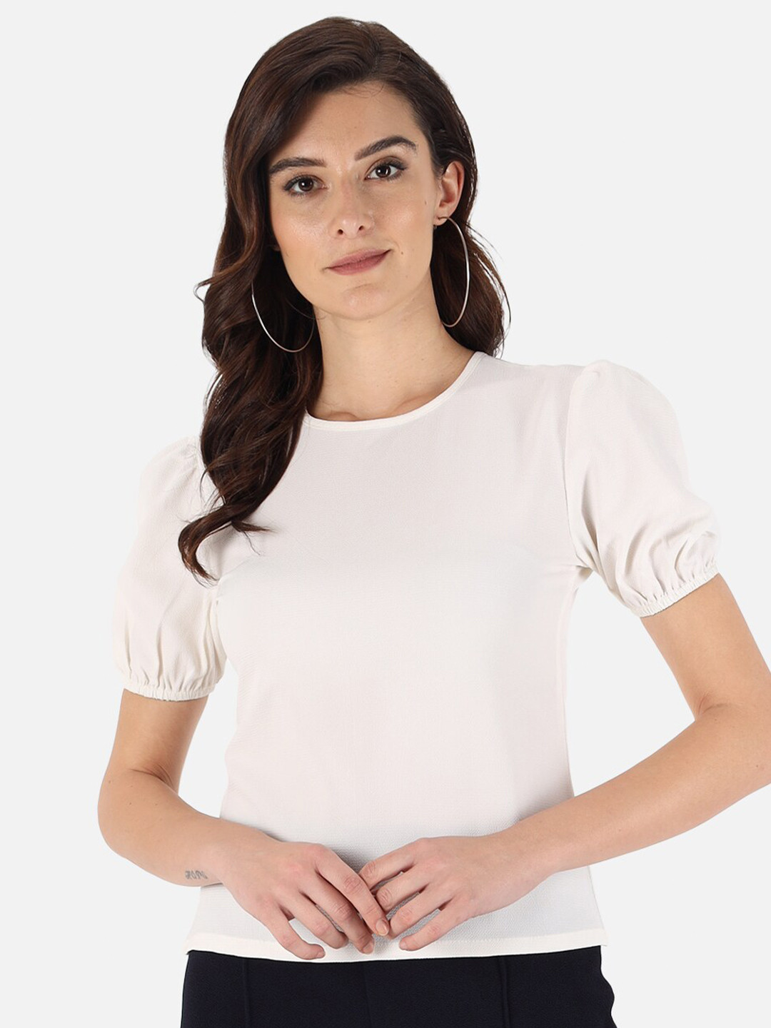 Trend Arrest White Styled Back Top