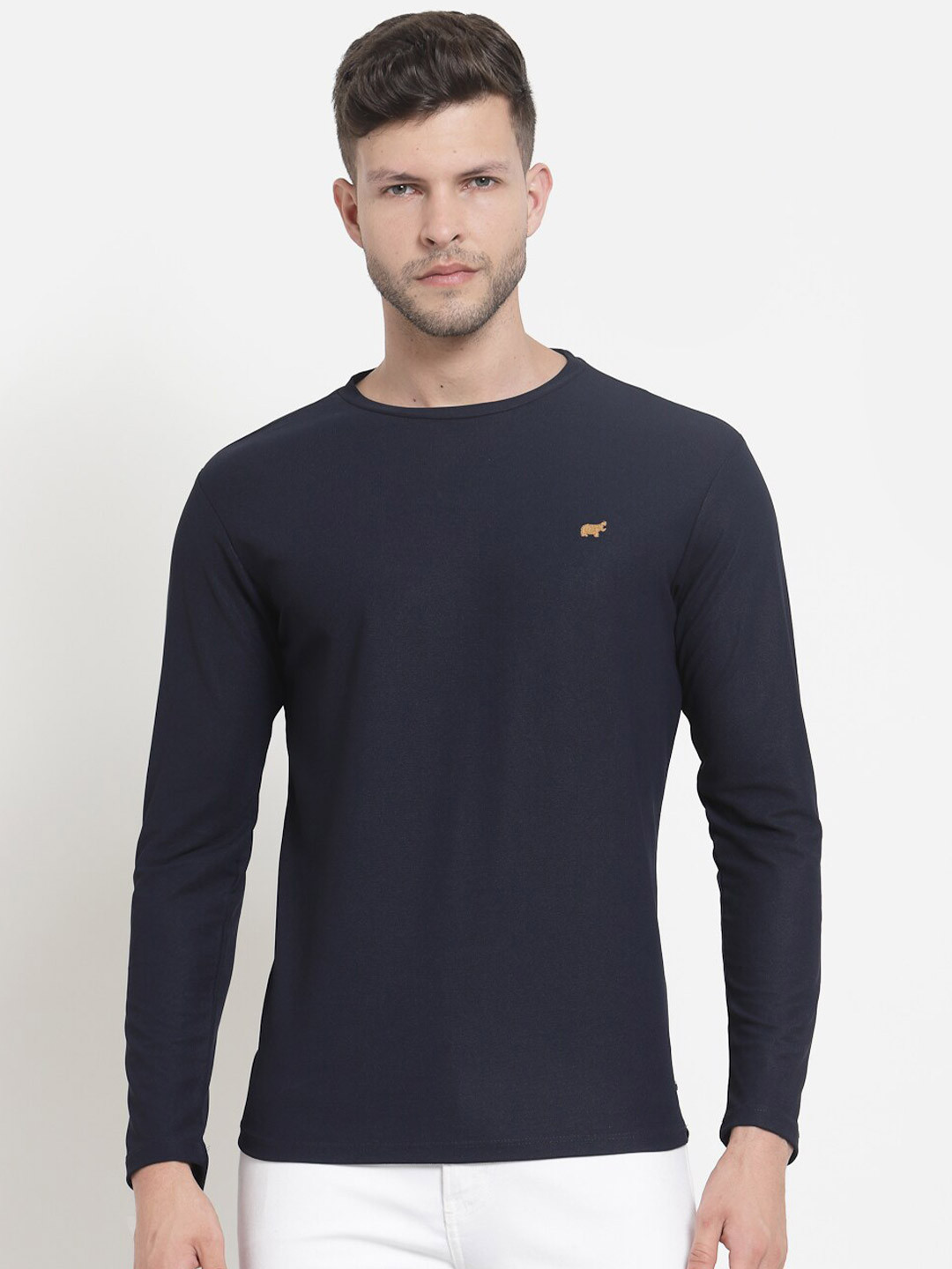 BRACLO Men Navy Blue Bio Finish T-shirt