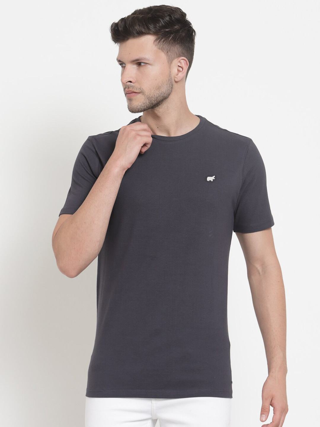 BRACLO Men Charcoal Bio Finish T-shirt