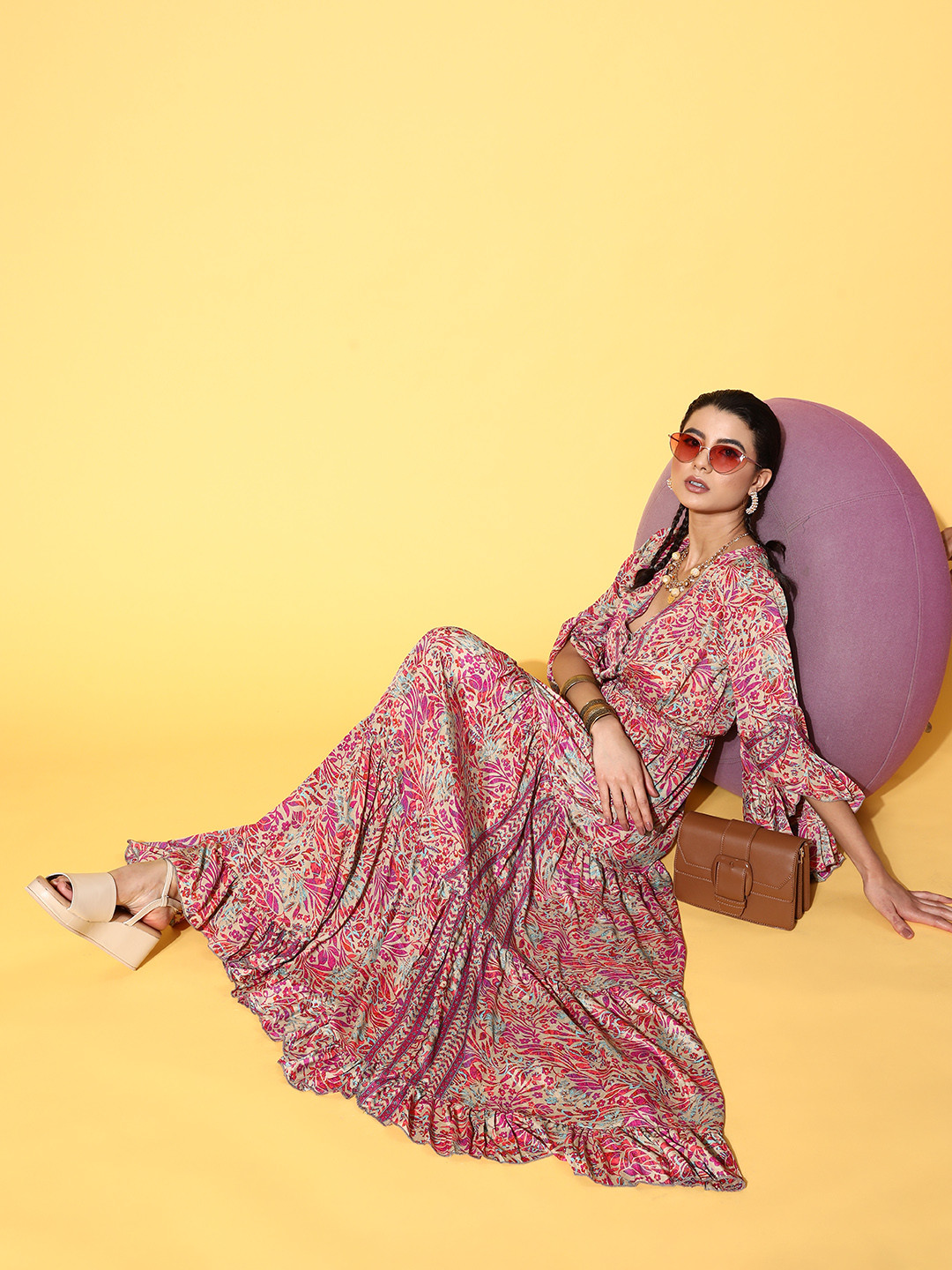 DIVYANK Women Pretty Pink Floral All in the Details Dress