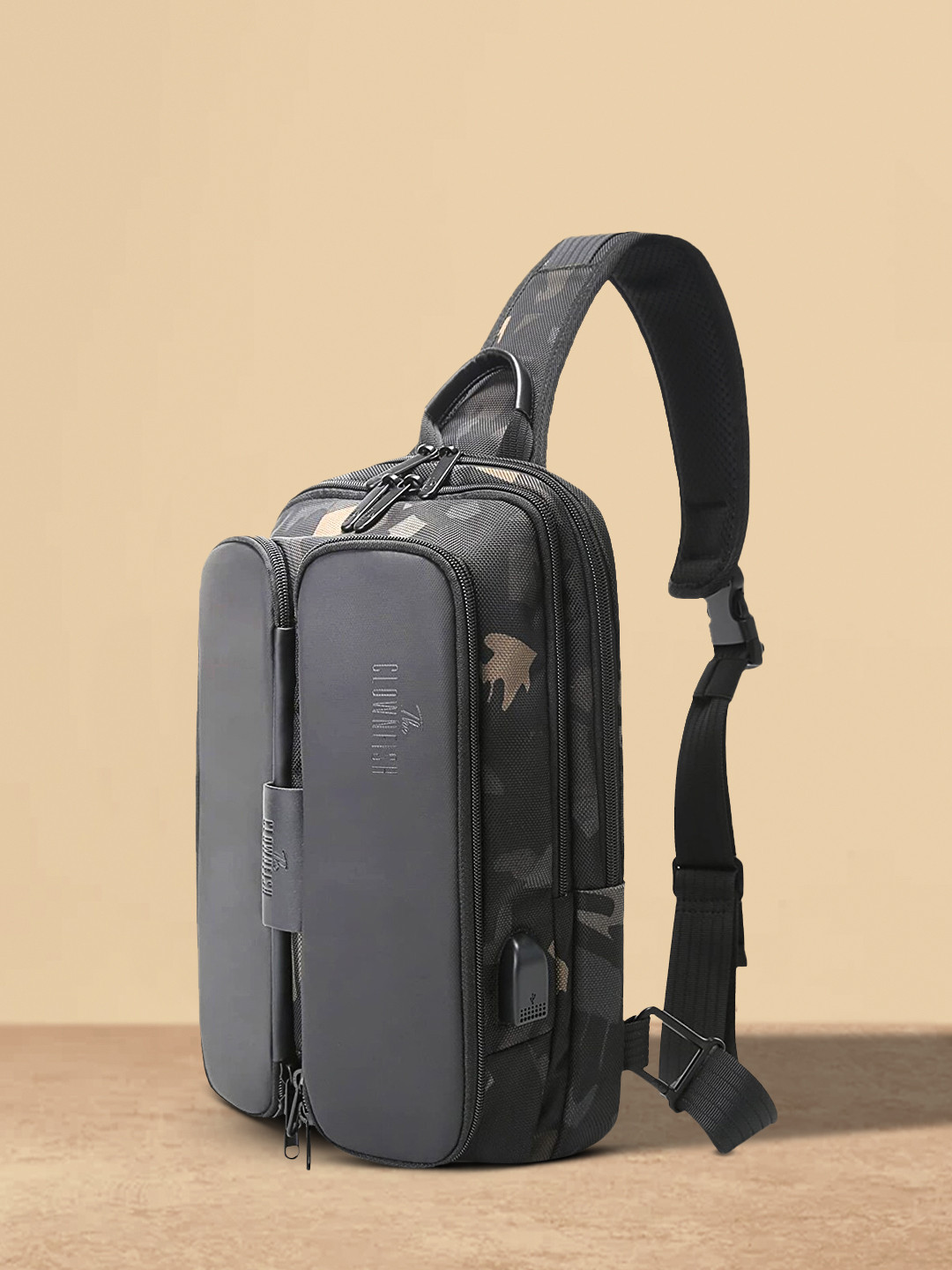 THE CLOWNFISH Black Single Shoulder Waterproof Antitheft Crossbody Bag