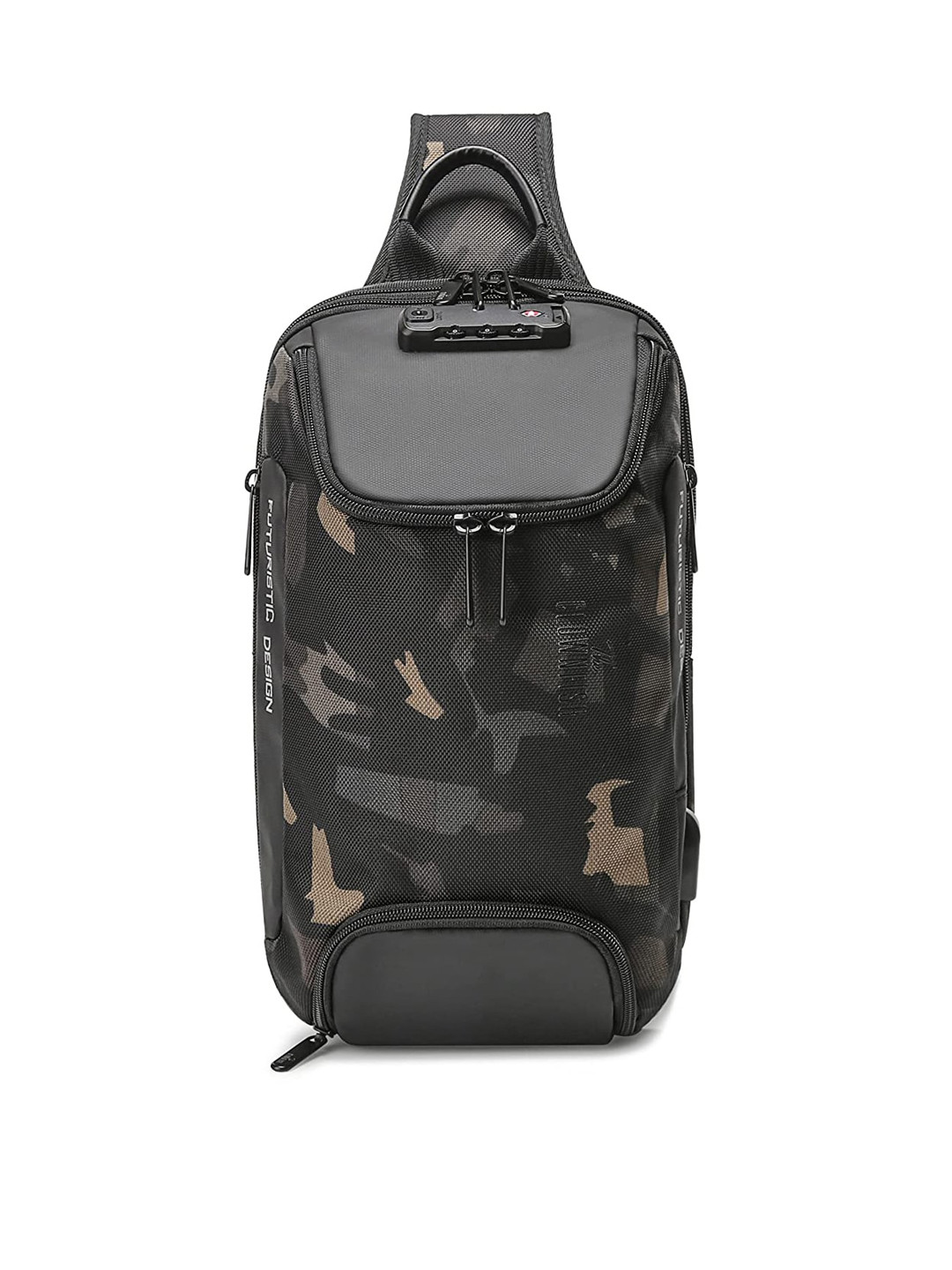 THE CLOWNFISH Unisex Black Camouflage Backpack