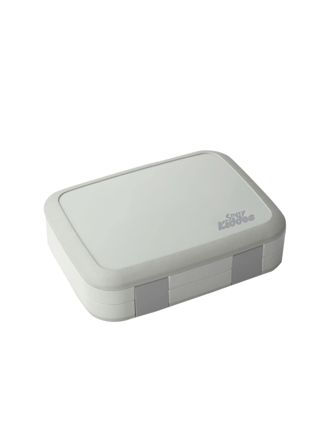 Smily Kiddos Bento Grey Solid Plastic Dishwasher Safe 2PCs Lunch Box With Spoon and Fork