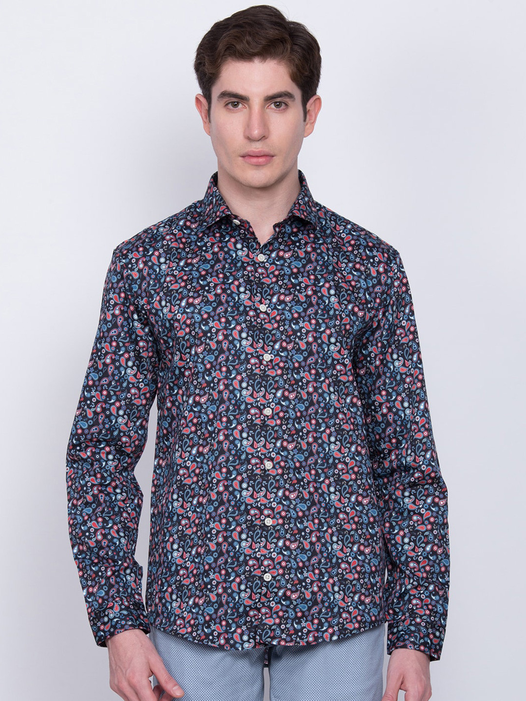 LINDBERGH Men Multicoloured Micro Ditsy Printed Slim Fit Cotton Casual Shirt