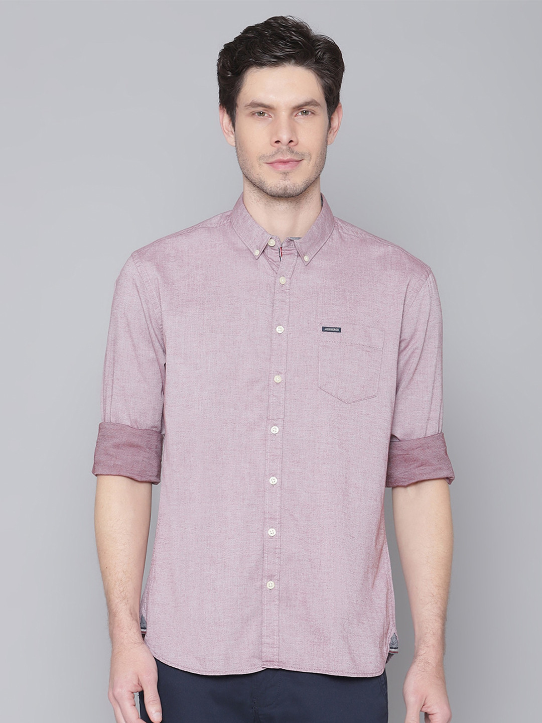 LINDBERGH Men Mauve Slim Fit Casual Shirt
