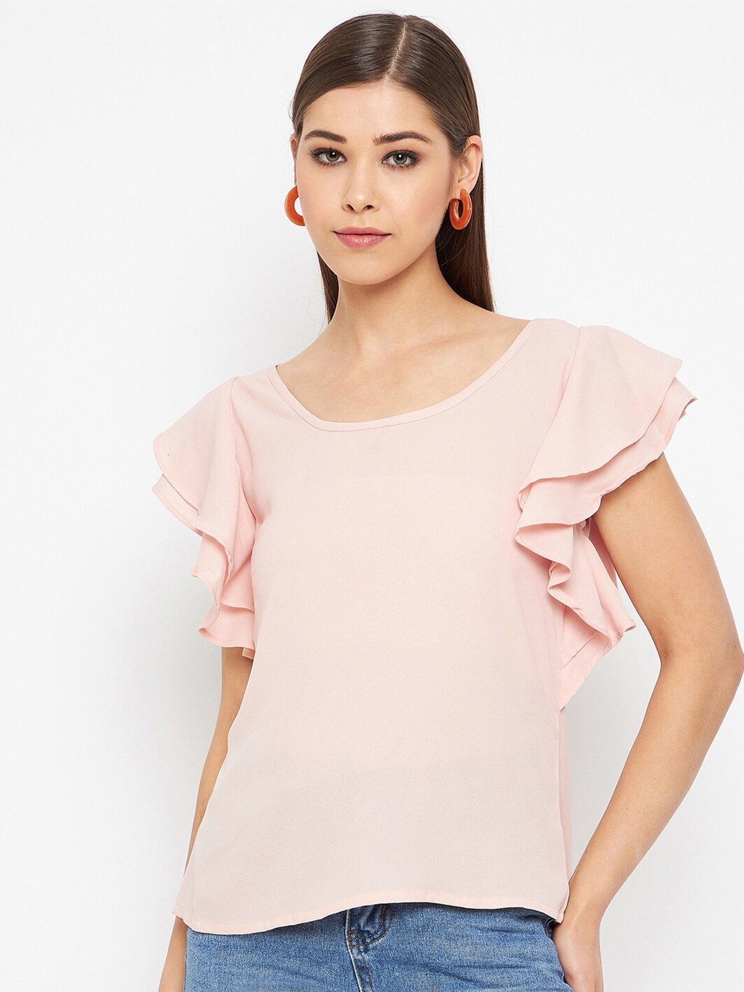 PURYS Pink Georgette Top