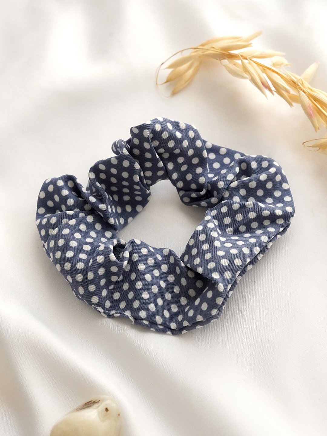 BEWITCHED Women Blue Polka Dots Print Ponytail Holder