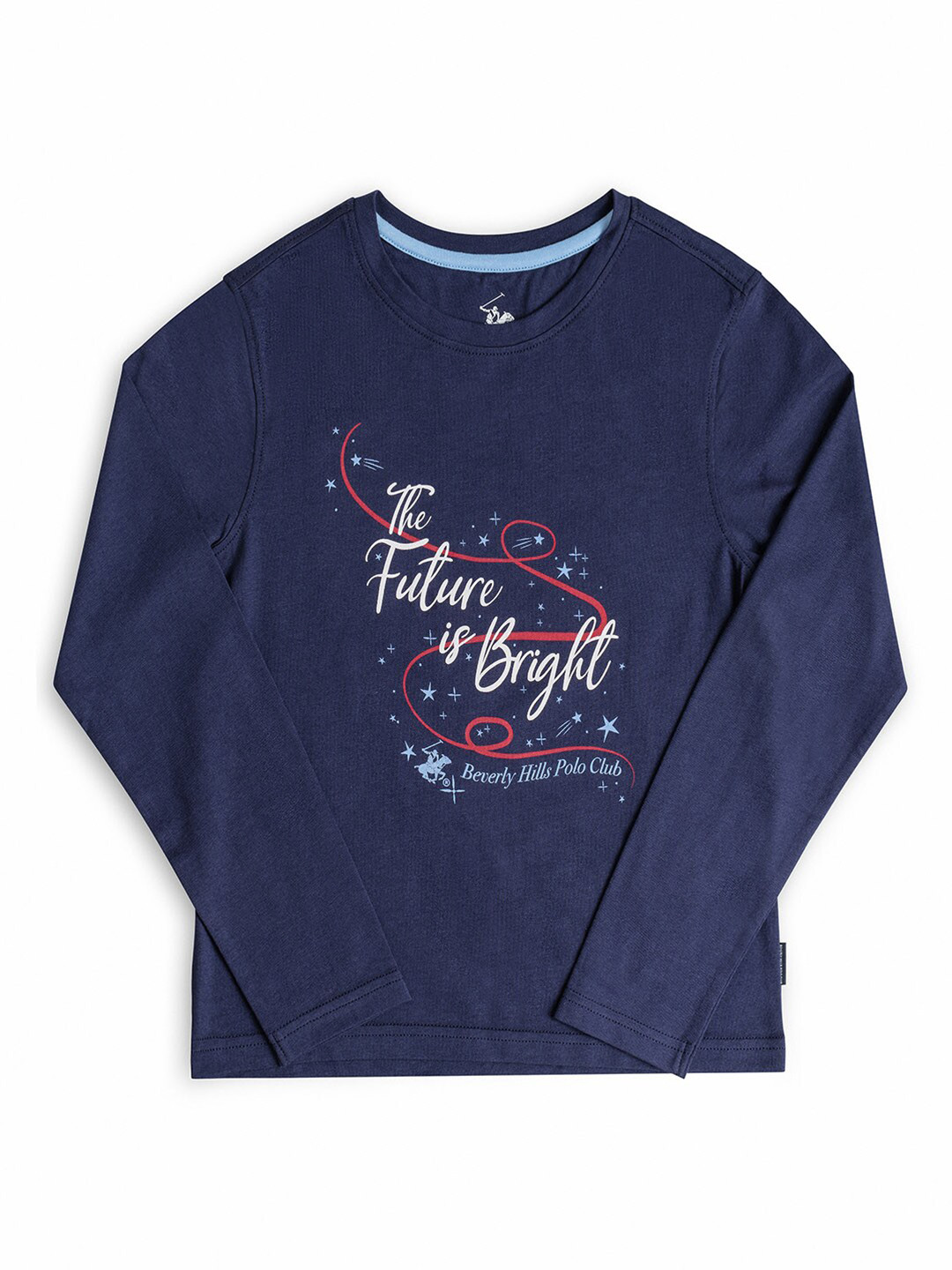 Beverly Hills Polo Club Girls Navy Blue Printed T-shirt