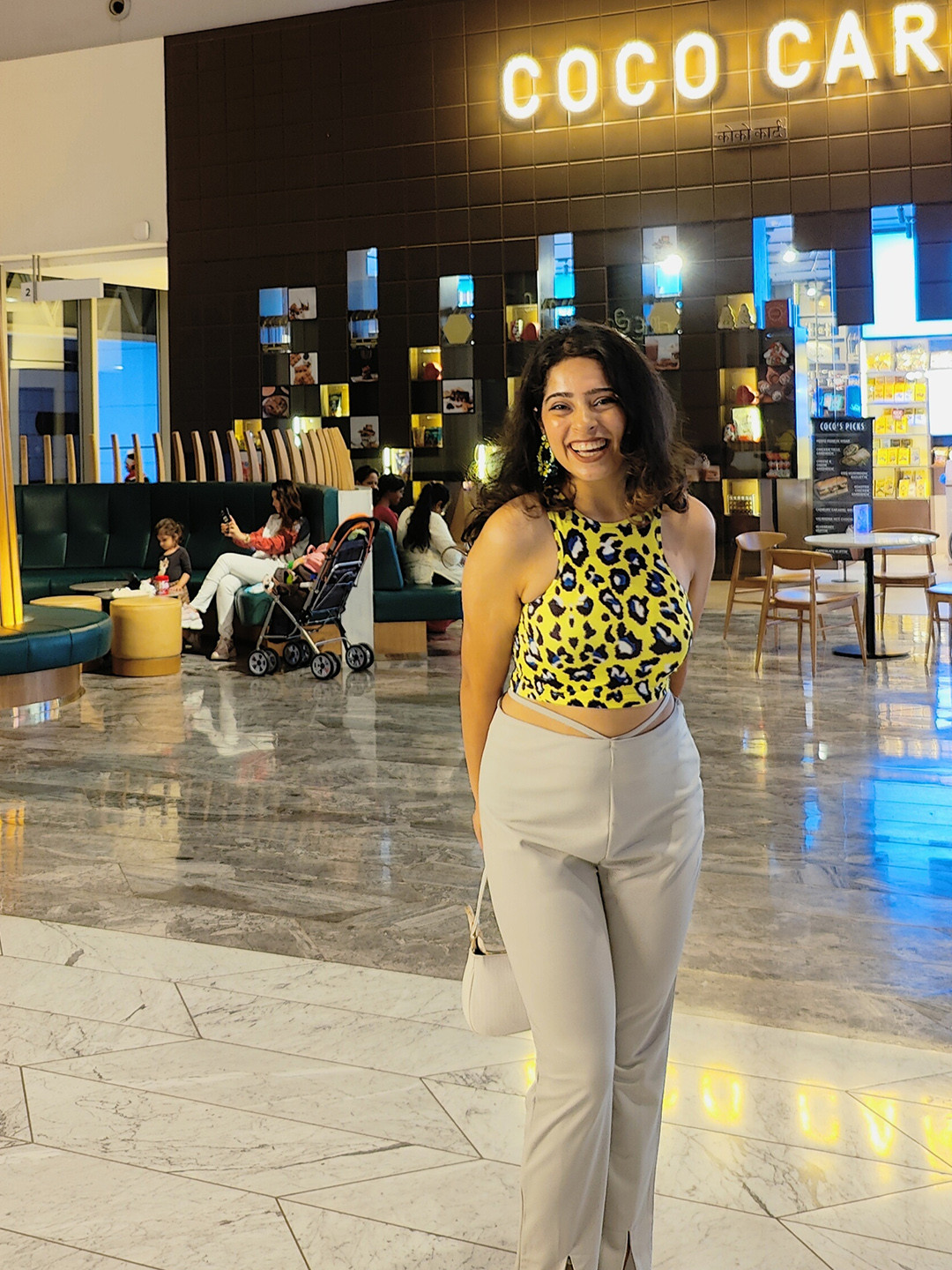 STREET 9 Women Bright Yellow Animal Printed Top