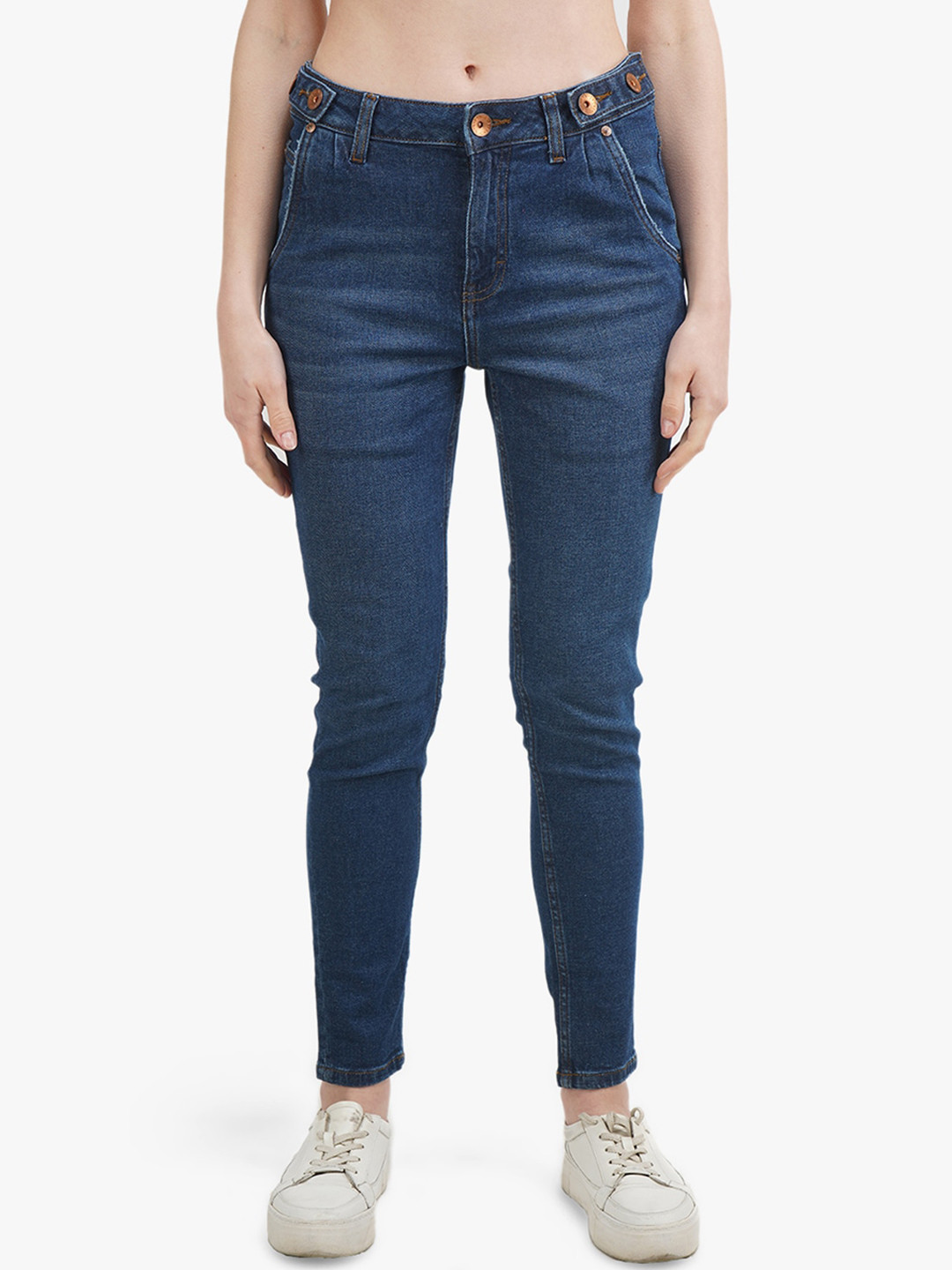 United Colors of Benetton Women Navy Blue Skinny Fit Light Fade Jeans